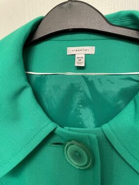 Semantiks Emerald Green Button-Front Petite Coat
